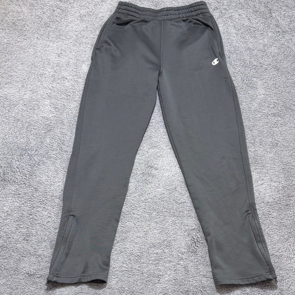 Champion Kids Large Charcoal Gray Joggers bottom legs zipper
